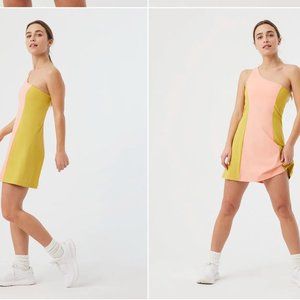 New NWT Outdoor Voices One Shoulder Dress in Tangerine/Dijon Mustard - Size XS
